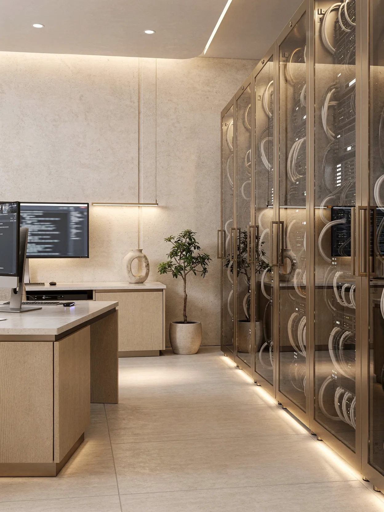 Server room modern cu echipamente de rețea