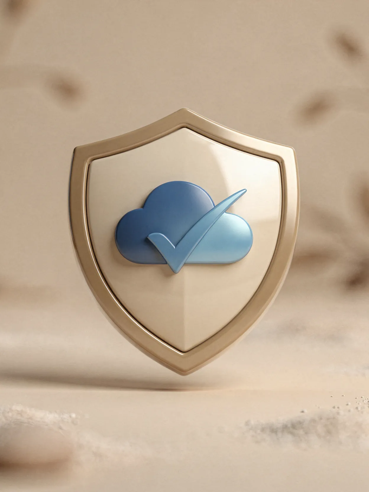 Scut cloud cu checkmark — simbolul verificării și compliance-ului